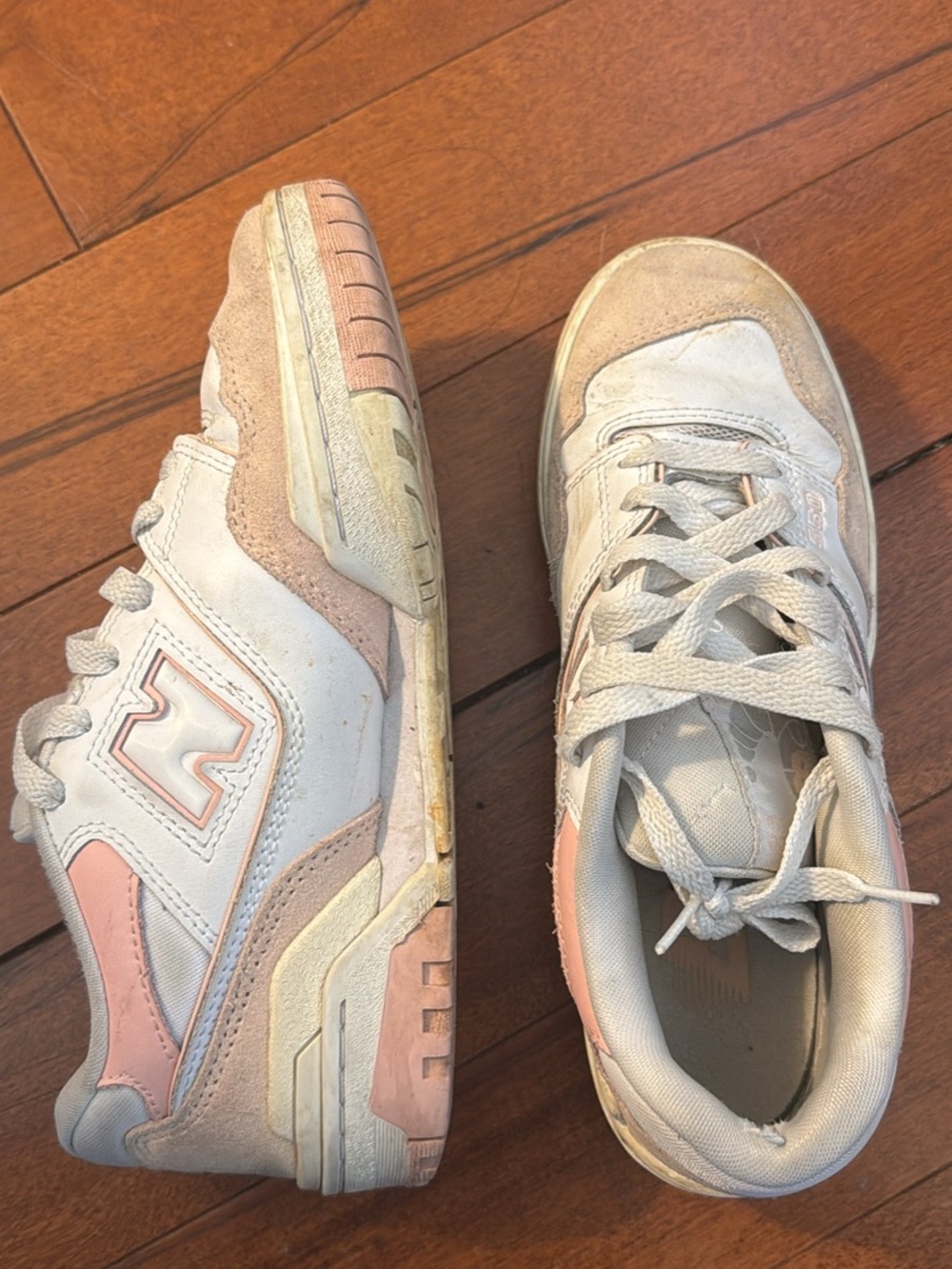 New Balance Women's Sneakers in Light Pink and White